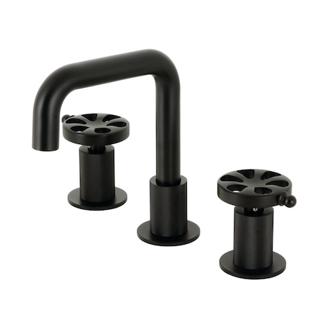Kingston Brass Widespread Bathroom Faucet with Push PopUp, Matte Black KS1410RX